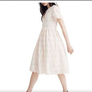 Madewell Pale Pink Eyelet Midi Dress